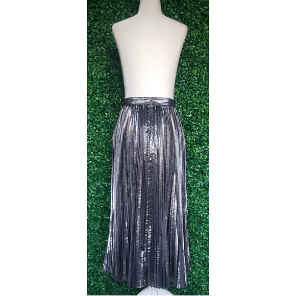 23. J.Crew Pleated silver lamé midi skirt - Picture 7 of 9